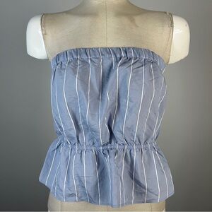 Dynamite Blue and White Strapless Blouse S